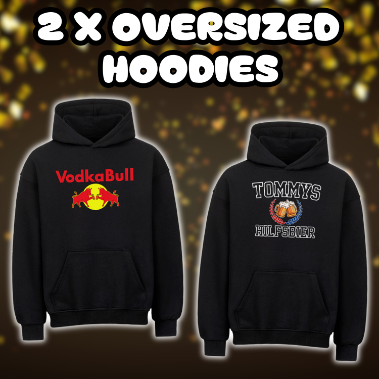 Vodka Bull & College Tommys Hilfsbier | Oversized Hoodie - Bundle