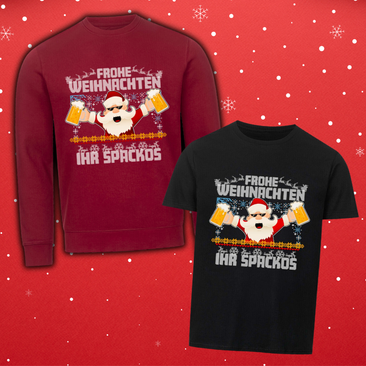 Frohe Weihnachten ihr Spackos | Sweatshirt & Shirt Bundle