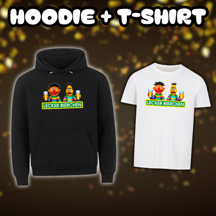 Lecker Bierchen | Fun Hoodie + Fun T-Shirt | Bundle