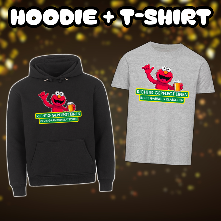 Richtig gepflegt einen in die Garnitur klatschen | Hoodie + T-Shirt - Bundle