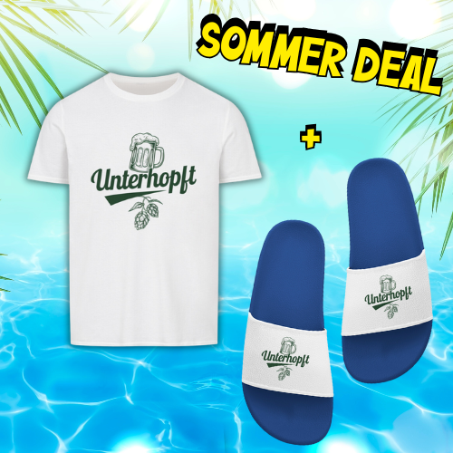 Unterhopft | Basic Shirt Unisex + Badelatschen