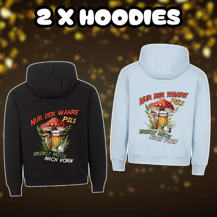 Nur der wahre Pils Rückendruck | 2 x Hoodie Bundle