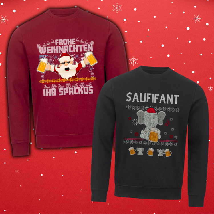 Frohe Weihnachten ihr Spackos & Saufifant | 2x Sweatshirt Bundle