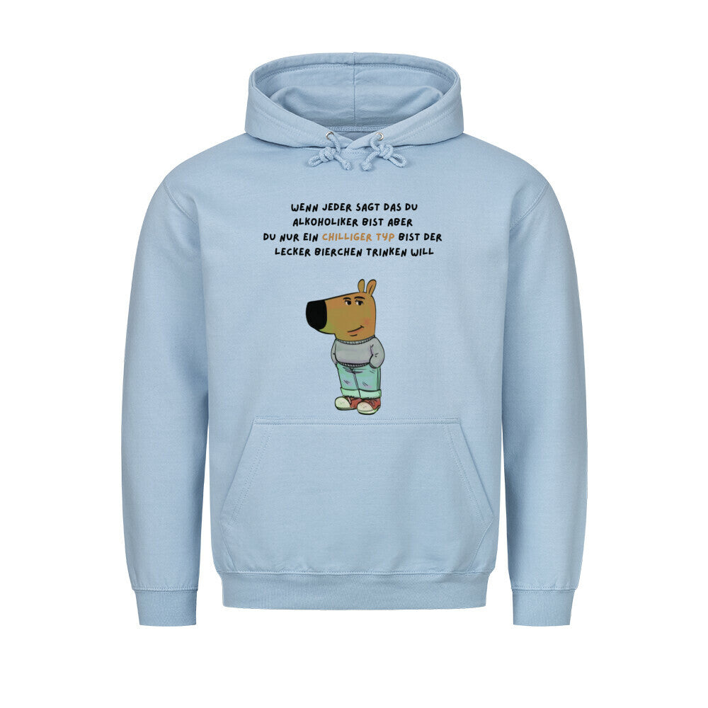 Chilliger Typ x Lecker Bierchen Hoodie babyblau
