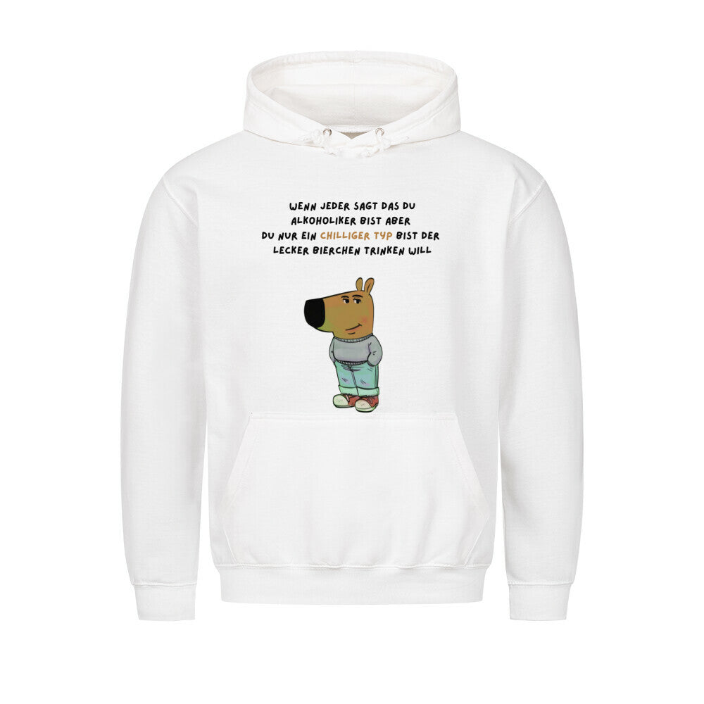 Chilliger Typ x Lecker Bierchen Hoodie weiß