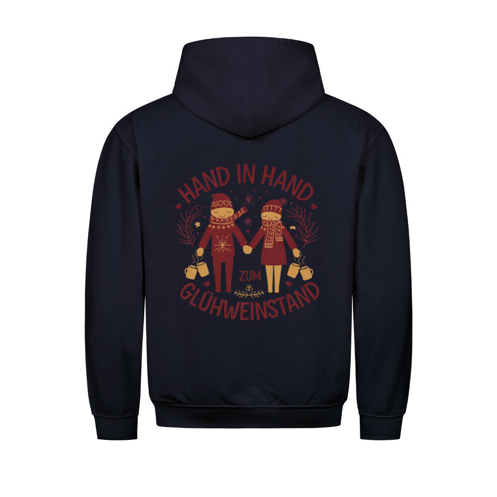 Hand in Hand zum Glühweinstand Hoodie Navy Blau