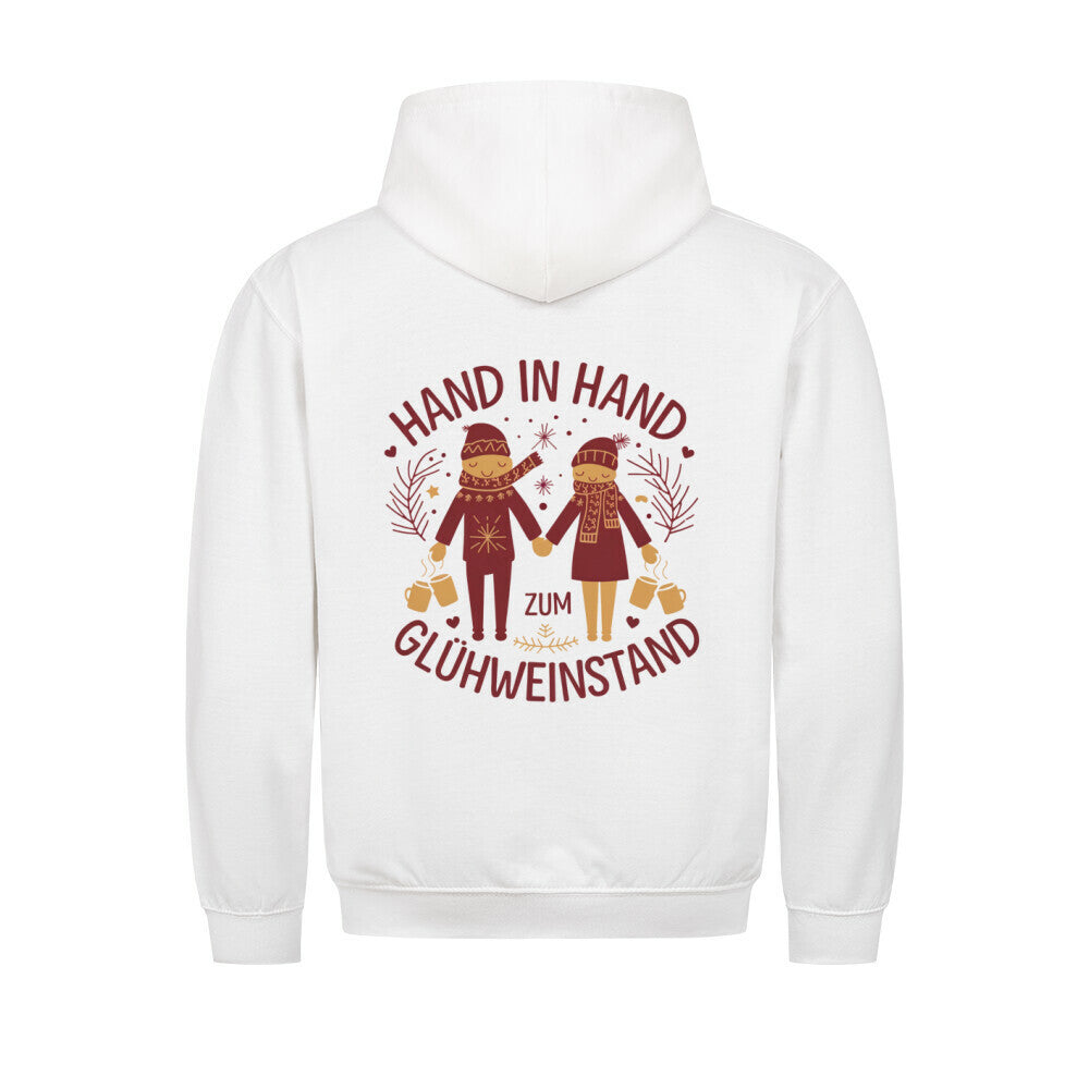 Hand in Hand zum Glühweinstand Hoodie Weiß
