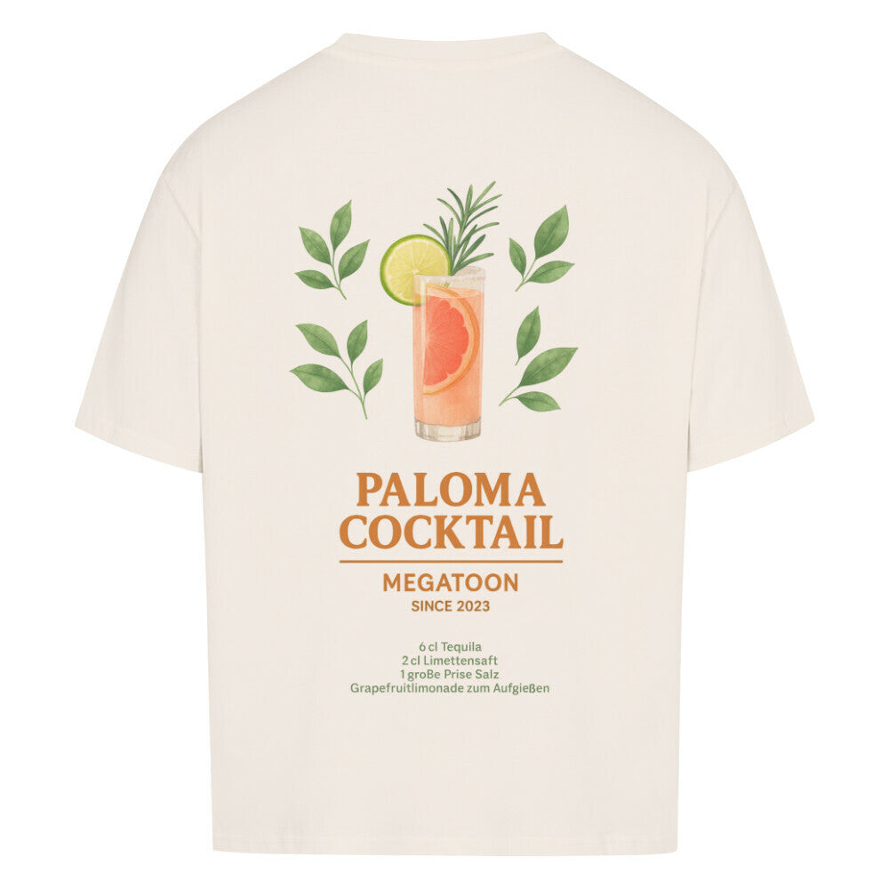 Paloma Cocktail Oversize Shirt Beige Rueckendruck