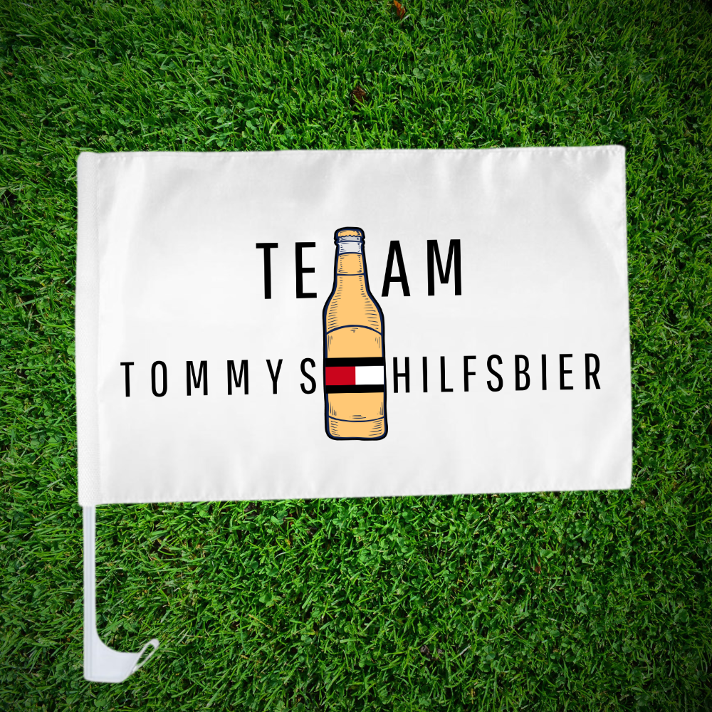 Team Tommys Hilfsbier | Autoflagge