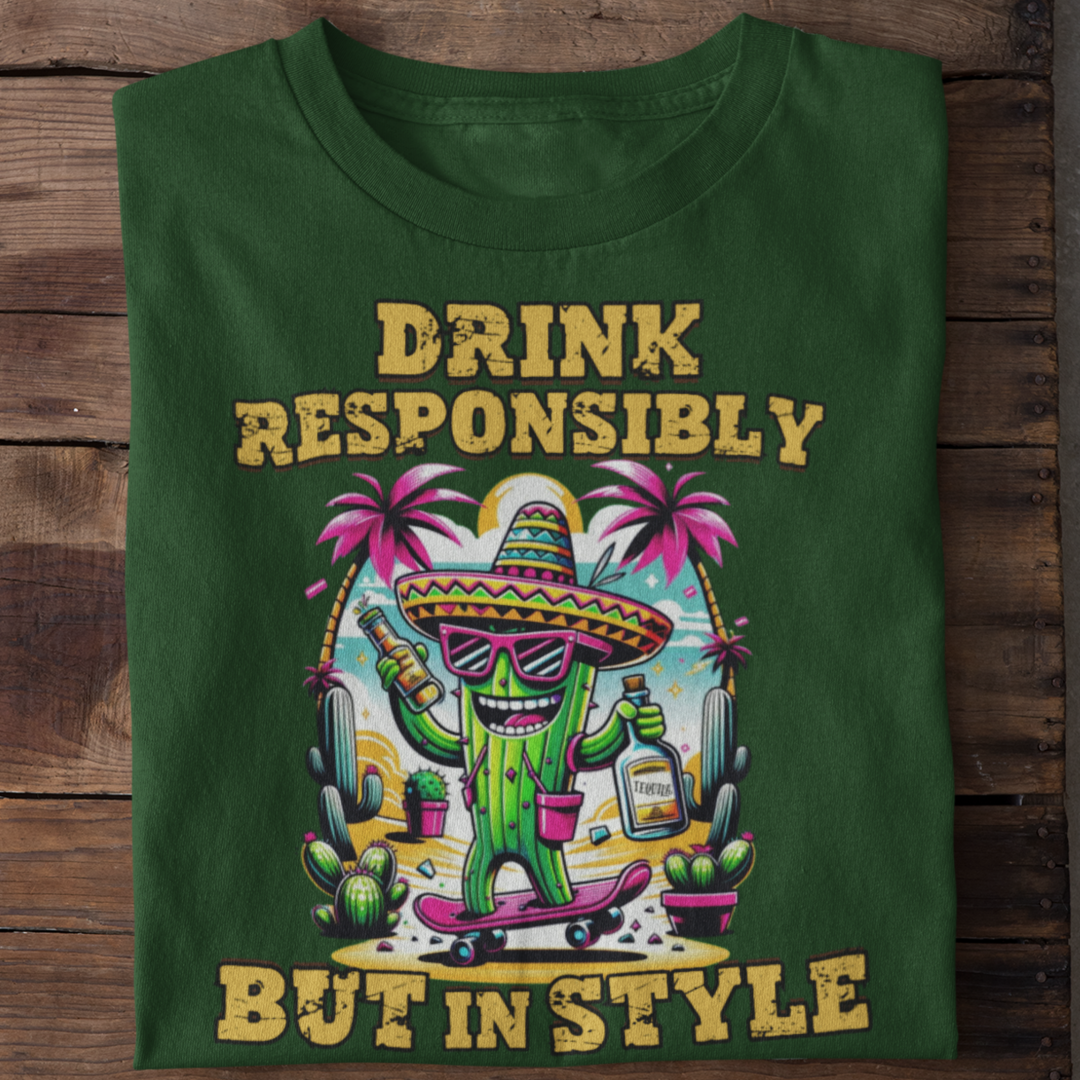 Drink Responsibly But In Style | Organic Shirt