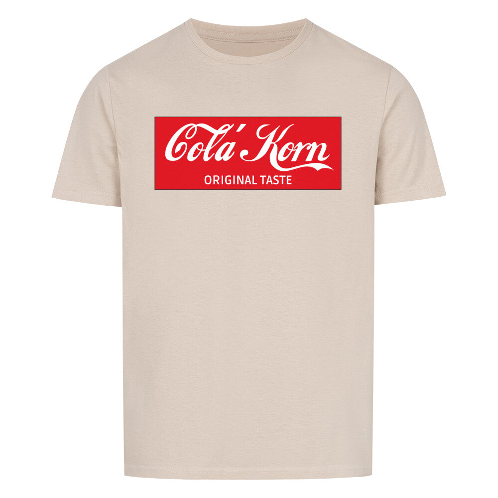 Witziges Cola Korn Shirt in Sand von Megatoon – perfektes Sauf-Shirt für jeden Anlass.