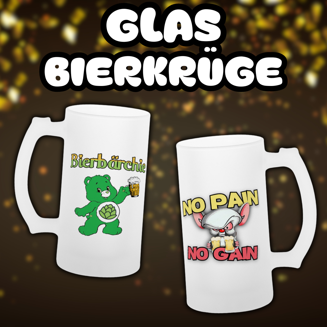 Glas Bierkrüge