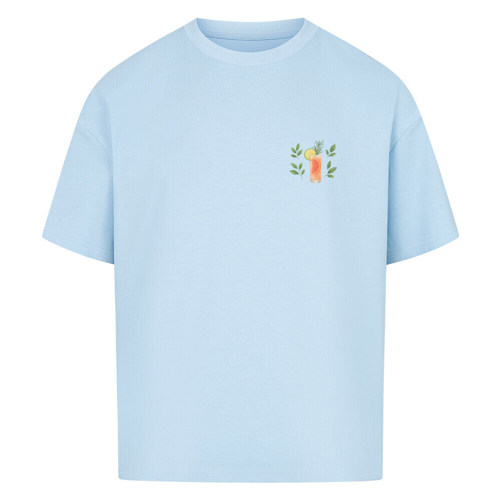 Paloma Cocktail Oversize Shirt Baby Blau Brustdruck
