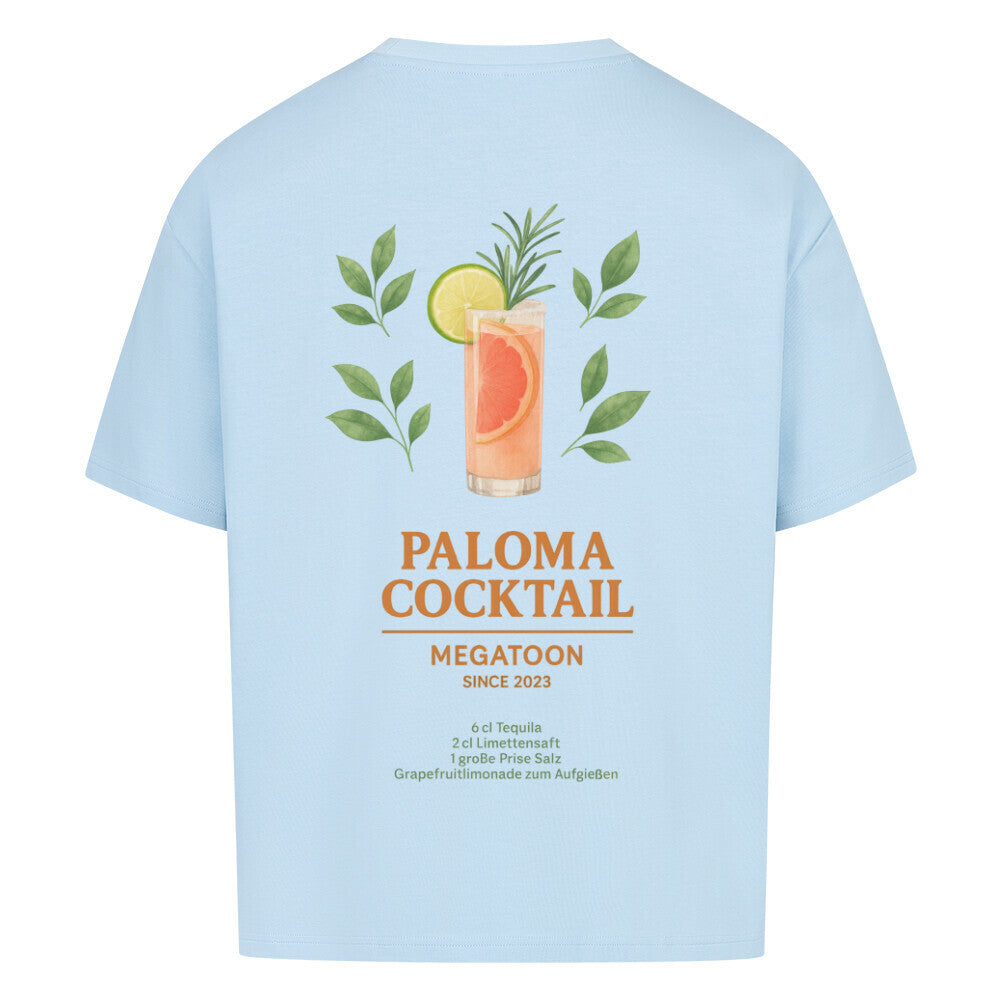 Paloma Cocktail Oversize Shirt Baby Blau Rueckendruck