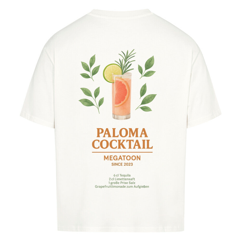 Paloma Cocktail Oversize Shirt Weiss Rueckendruck