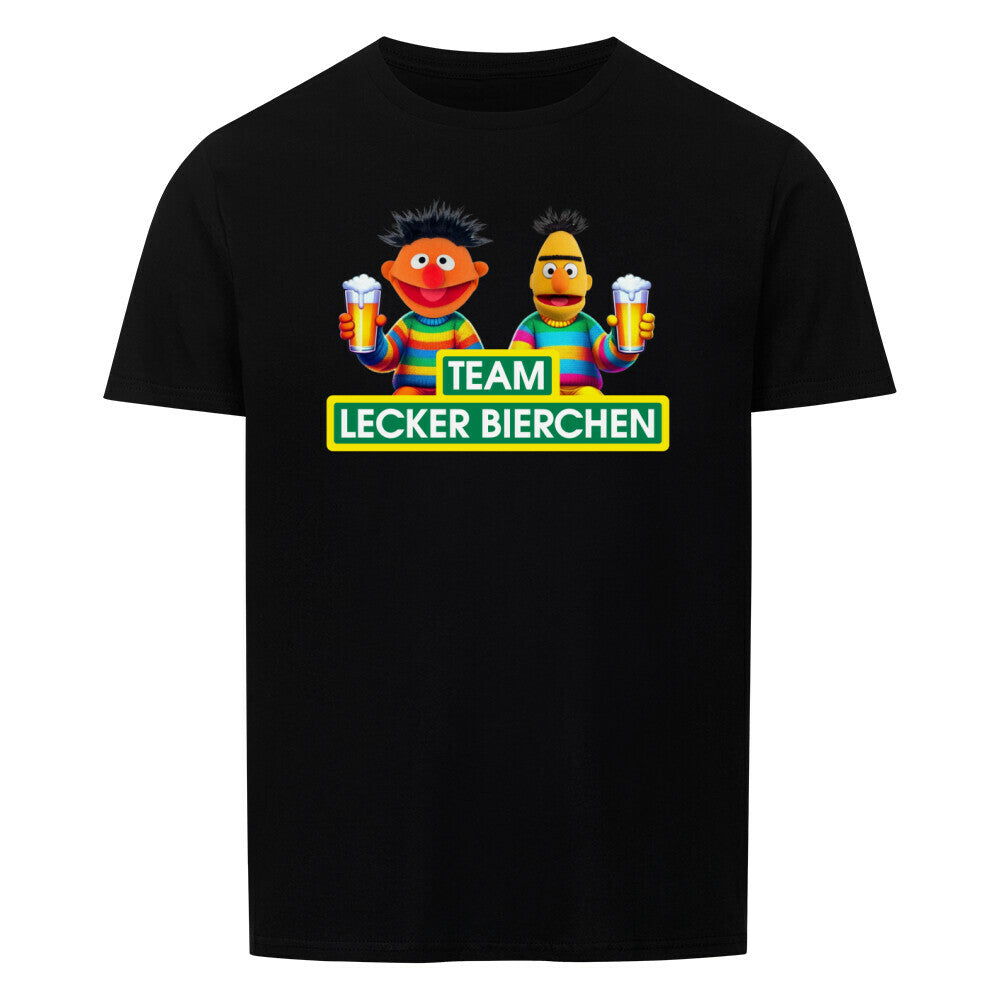 Ein Lustiges Partyshirt mit dem Spruch Team Lecker Bierchen. Farbe Schwarz