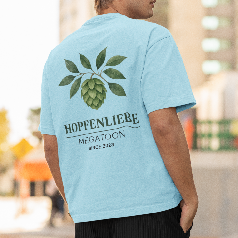 Hopfenliebe I Brust und Rückendruck | Premium Oversize Shirt Unisex