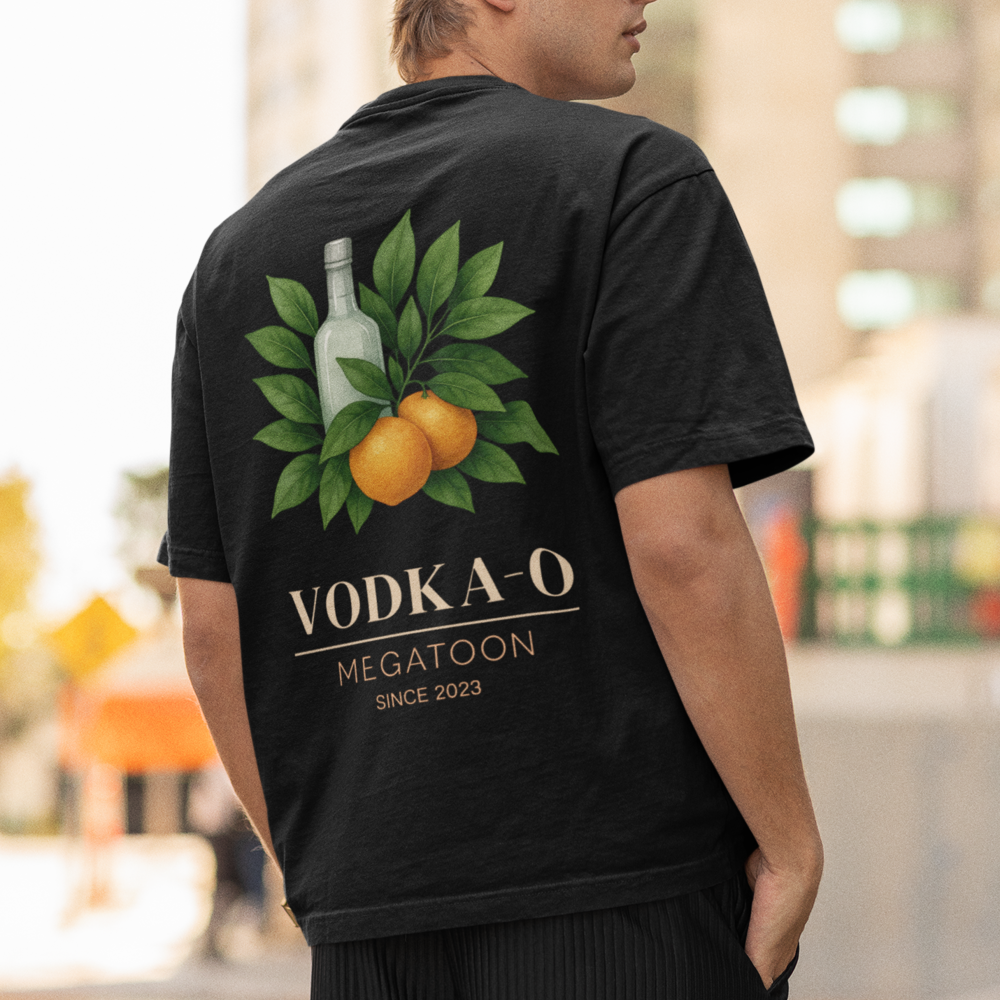 Vodka O I Brust und Rückendruck | Premium Oversize Shirt Unisex