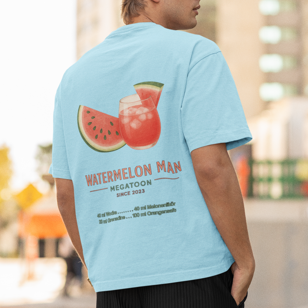 Watermelon Man I Brust und Rückendruck | Premium Oversize Shirt Unisex