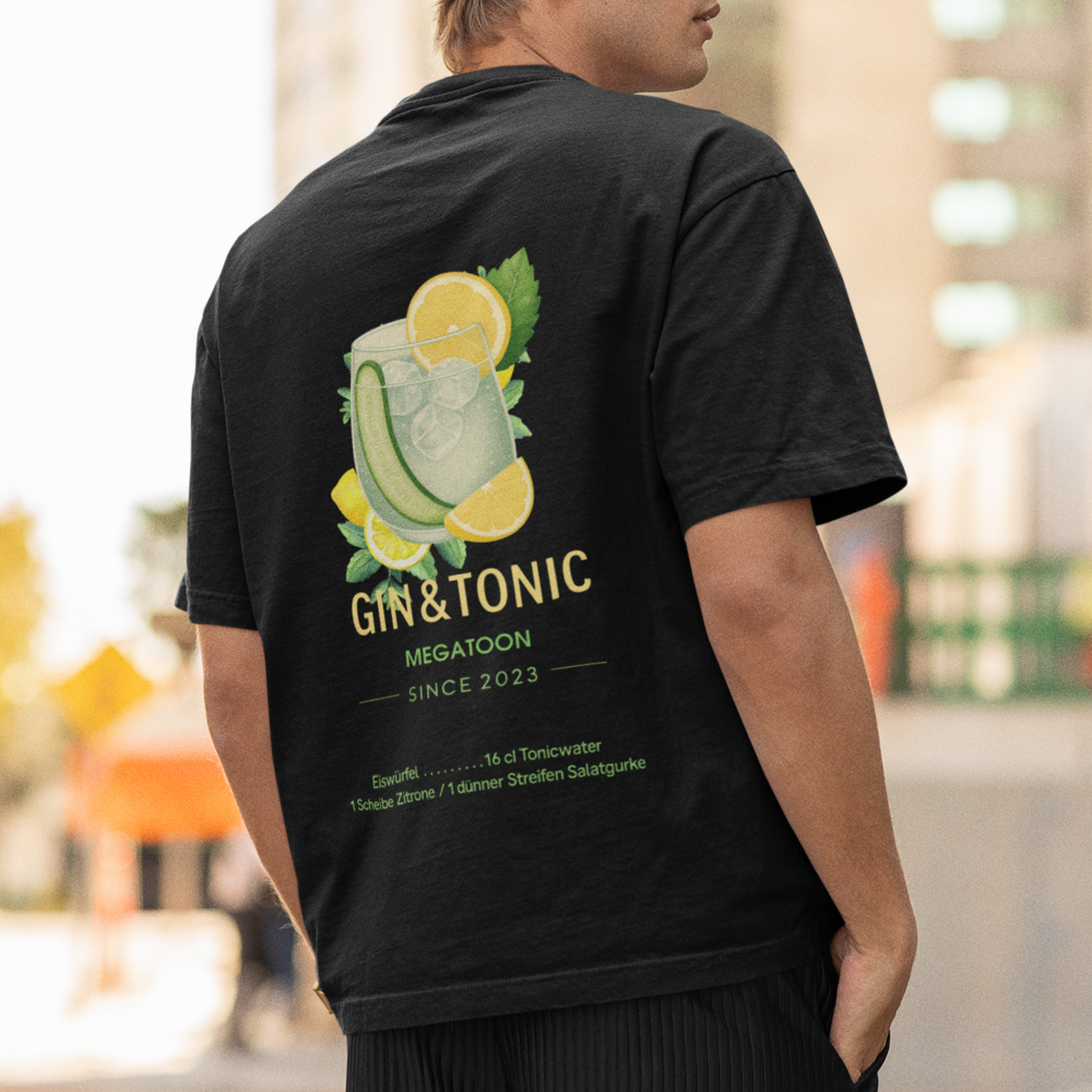 Gin & Tonic I Brust und Rückendruck | Premium Oversize Shirt Unisex