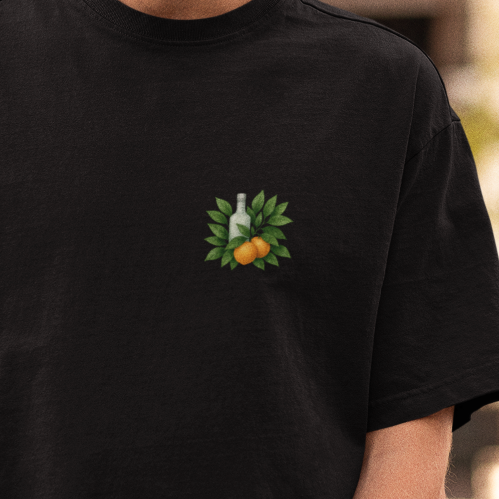 Vodka O I Brust und Rückendruck | Premium Oversize Shirt Unisex